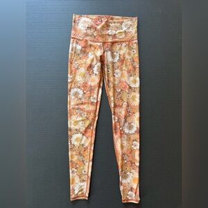 Teeki Orange and Brown Floral Leggings